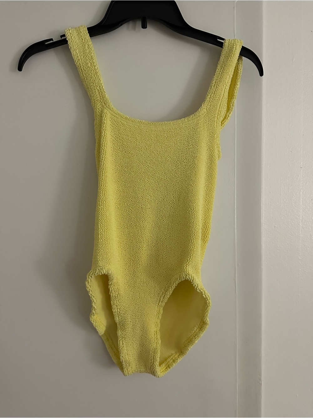 Hunza G Yellow Textured One-Piece Swimsuit